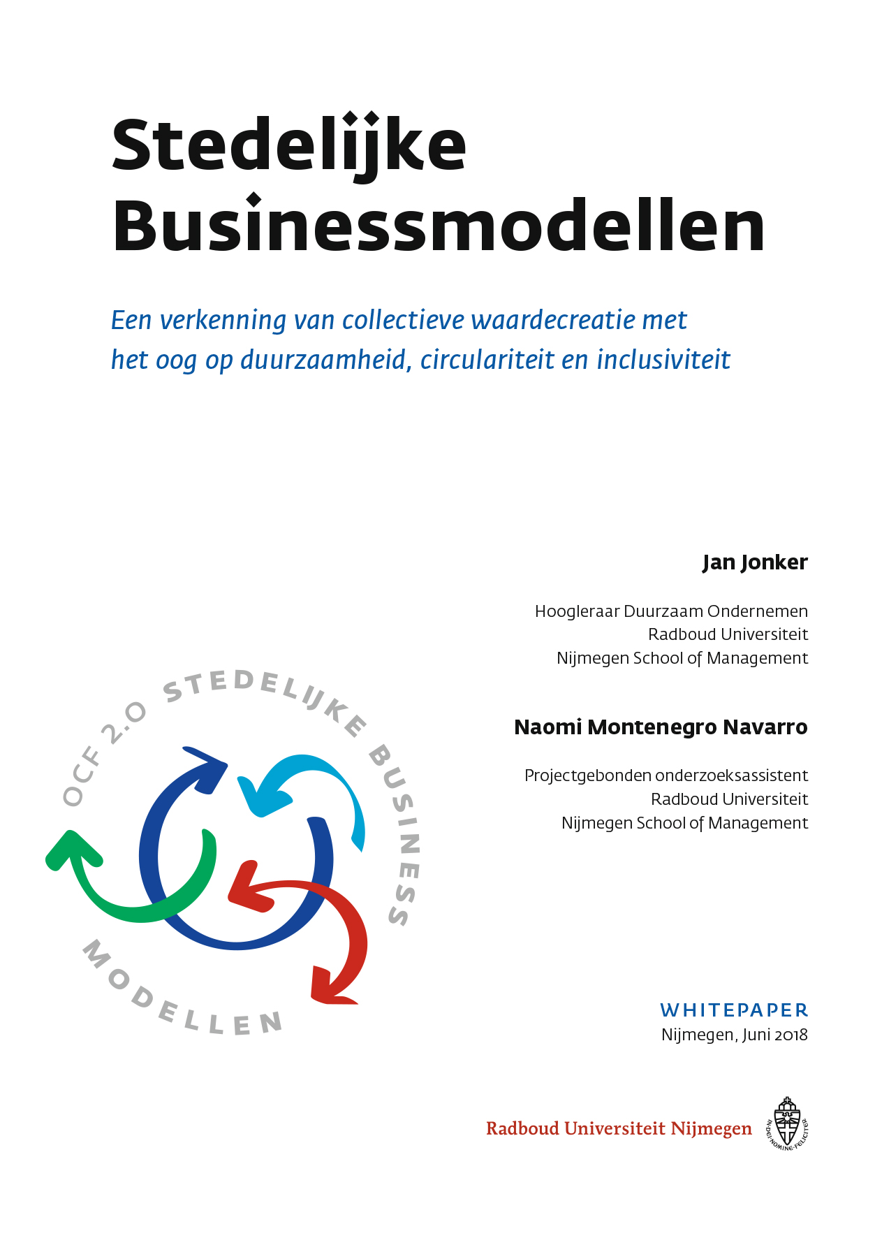 Omslag van Stedelijke Businessmodellen