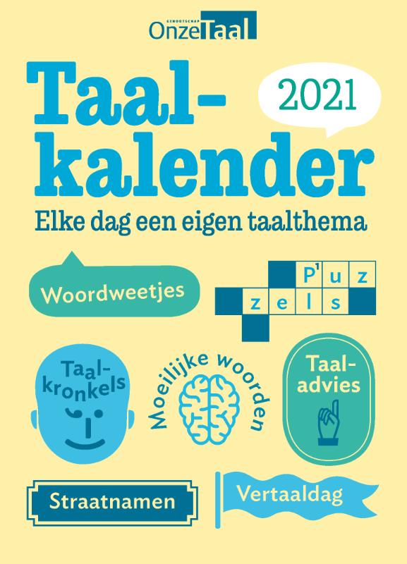 Omslag van Onze Taal Taalkalender 2021