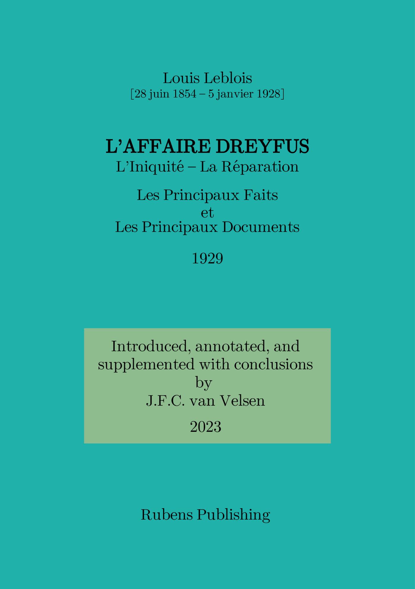 Omslag van L'Affaire Dreyfus- l’iniquité, la réparation