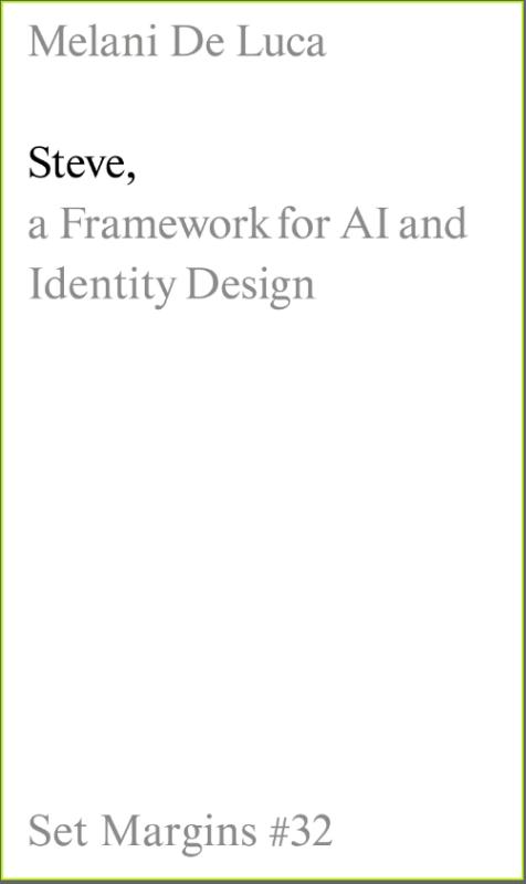 Omslag van Steve: A Framework for AI and Identity Design