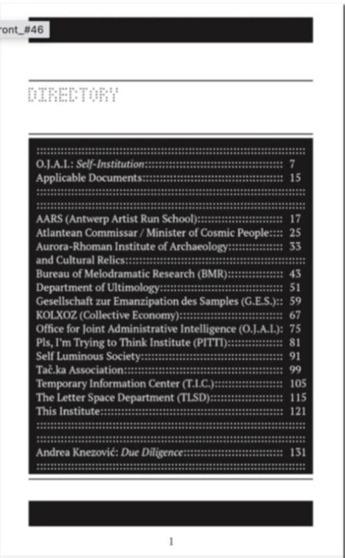 Omslag van Self-Institution/ Terminology Audit