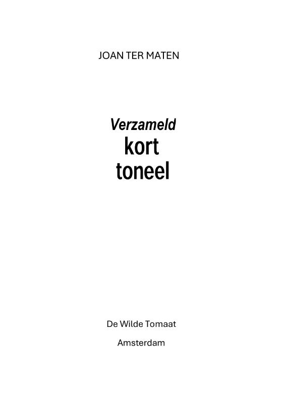 Omslag van Verzameld kort toneel