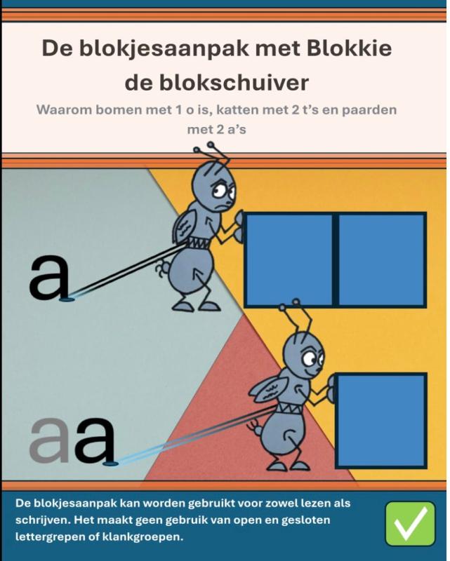 Omslag van De blokjesaanpak met Blokkie de blokschuiver (uitgebreide versie)