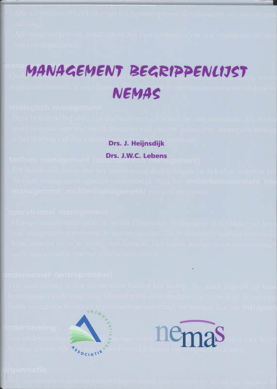 Omslag van Management Begrippenlijst Nemas
