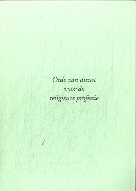 Omslag van Orde van dienst voor de religieuze professie