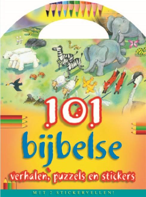Omslag van 101 bijbelse verhalen, puzzels en stickers