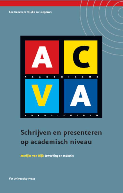 Omslag van ACVA schrijven en presenteren op academisch niveau