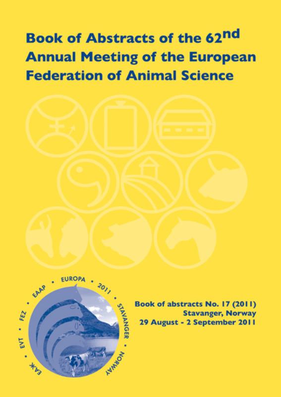Omslag van Book of Abstracts of the 62nd Annual Meeting of the European Association for Animal Production