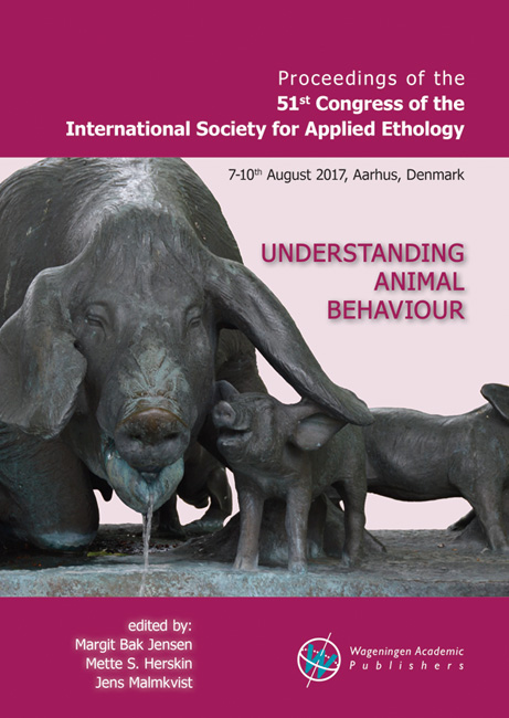 Omslag van Proceedings of the 51st Congress of the International Society for Applied Ethology