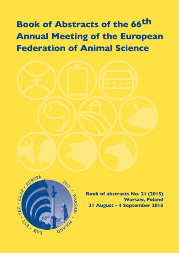 Omslag van Book of Abstracts of the 66th Annual Meeting of the European Association for Animal Production