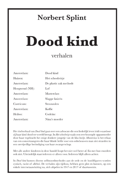 Omslag van Dood kind