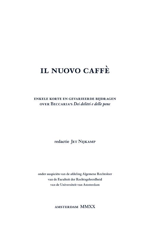 Omslag van Il nuovo caffè