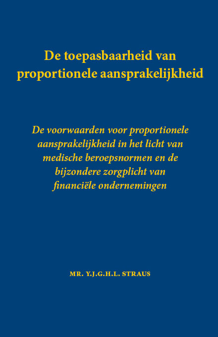 Omslag van De toepasbaarheid van de proportionele aansprakelijkheid
