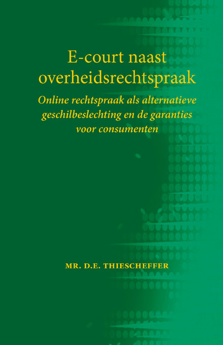 Omslag van E-court naast overheidsrechtspraak