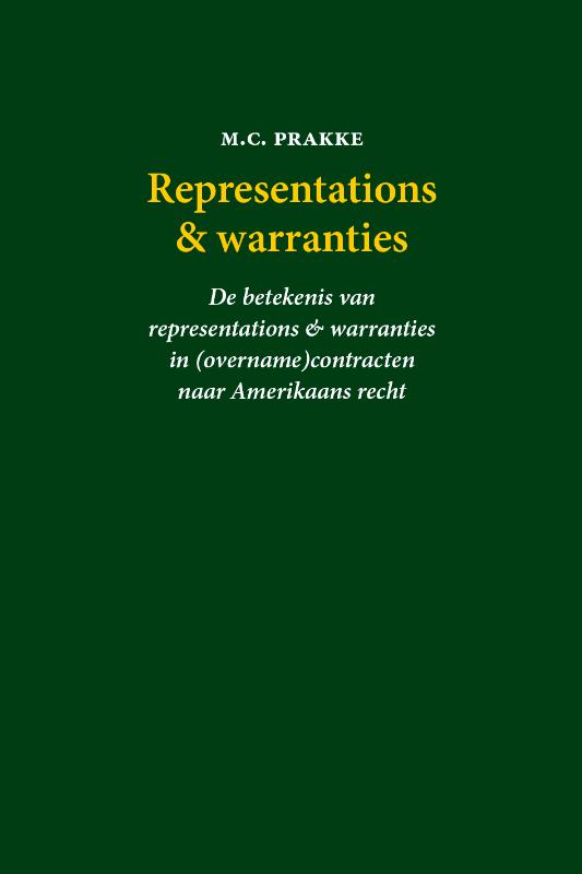 Omslag van Representations & warranties