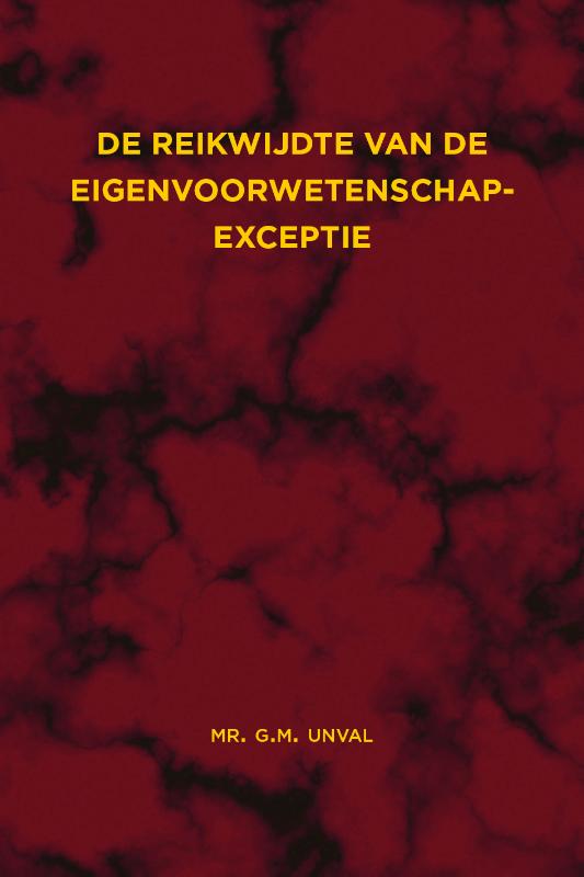 Omslag van De reikwijdte van de eigenvoorwetenschap-exceptie