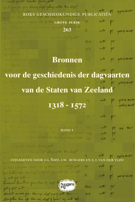 Omslag van Bronnen voor de geschiedenis der dagvaarten van de Staten van Zeeland 1318 - 1572