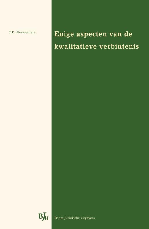 Omslag van Enige aspecten van de kwalitatieve verbintenis