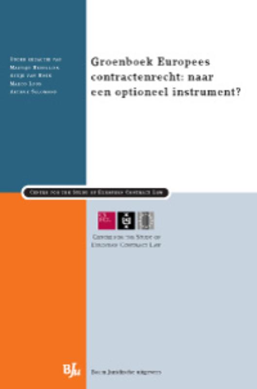 Omslag van Het Groenboek Europees contractenrecht: naar een optioneel instrument?
