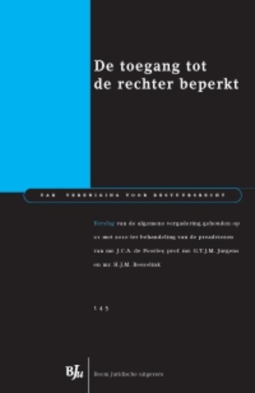 Omslag van De toegang tot de rechter beperkt - Verslag