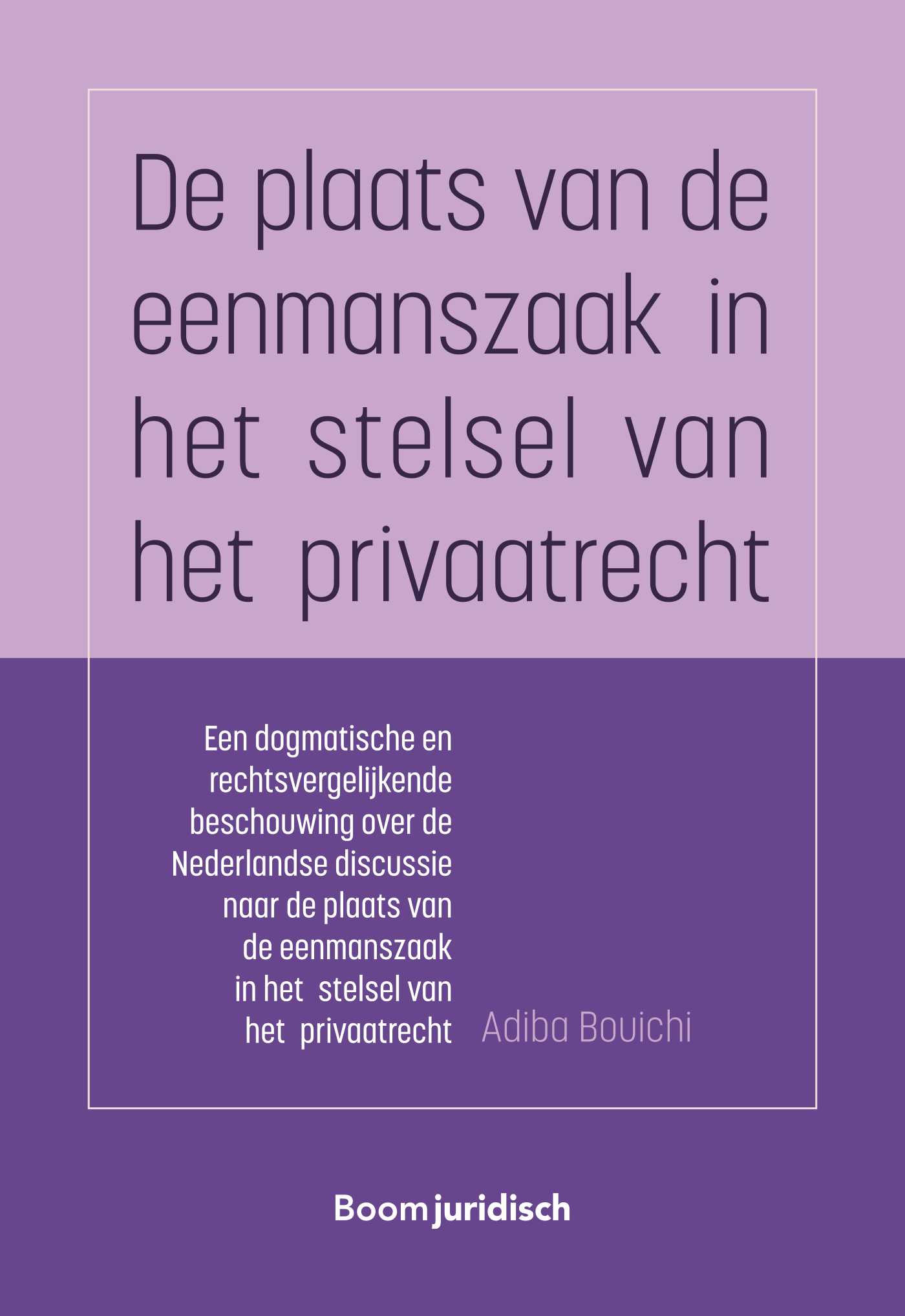 Omslag van De plaats van de eenmanszaak in het stelsel van het privaatrecht