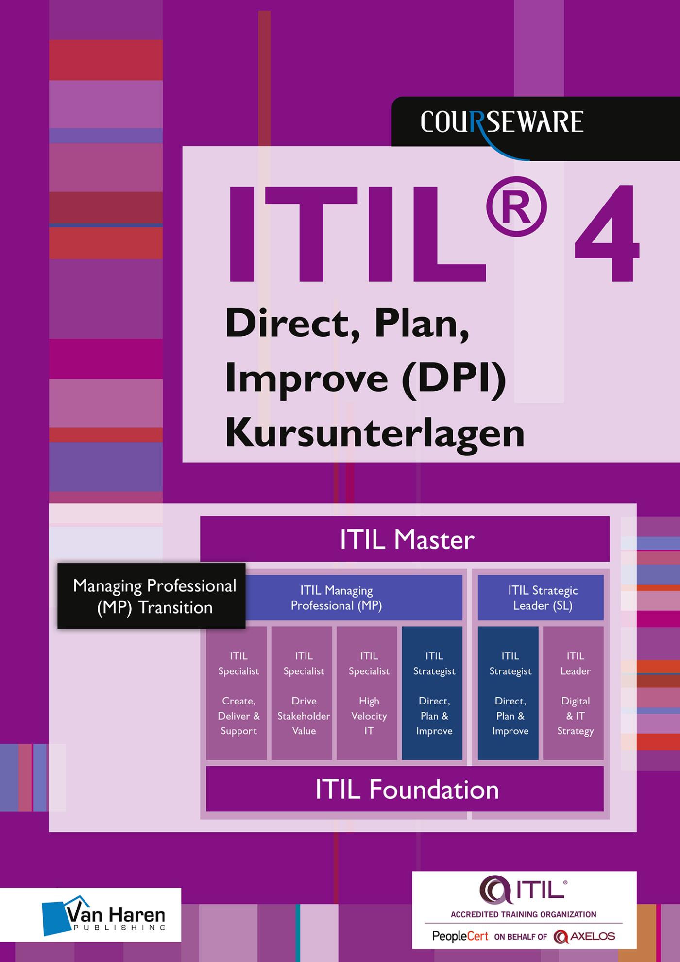 Omslag van ITIL® 4 Direct, Plan, Improve (DPI) Kursunterlagen - Deutsche