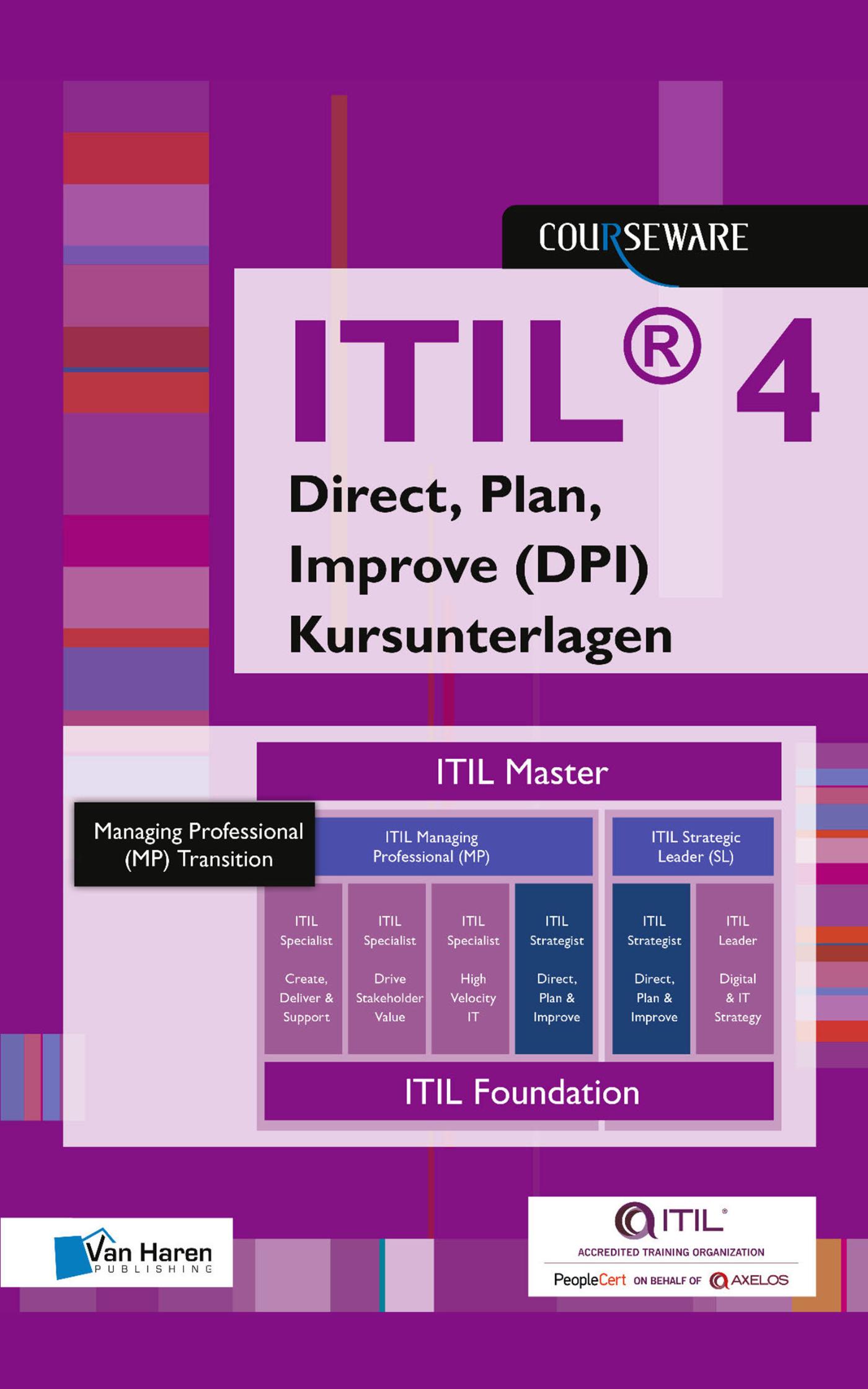 Omslag van ITIL® 4 Direct, Plan, Improve (DPI) Kursunterlagen - Deutsche