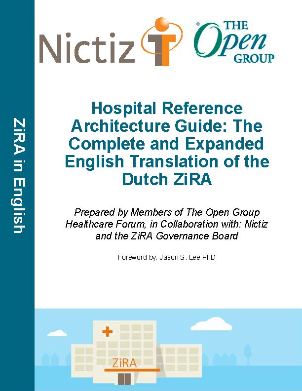 Omslag van Hospital Reference Architecture Guide: The Complete and Expanded English translation of the Dutch ZiRA