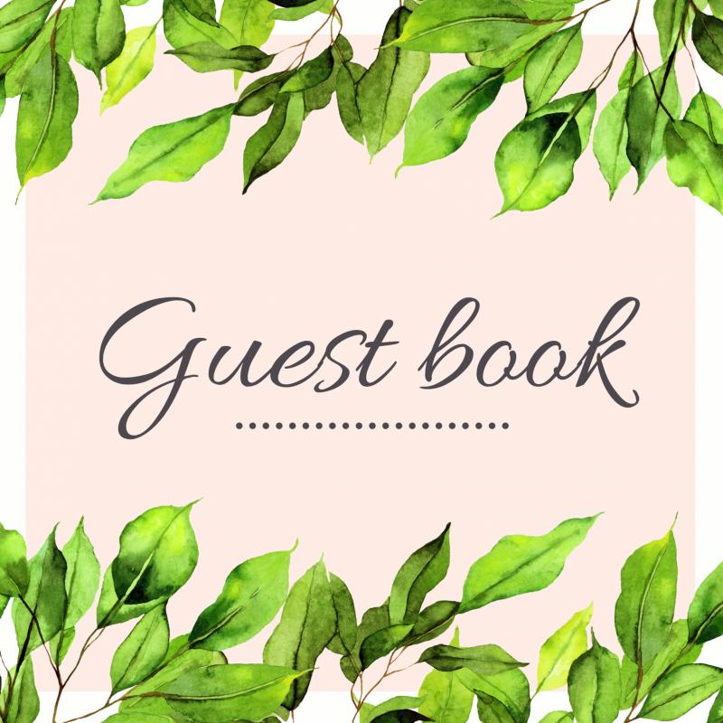 Omslag van Green Leaves Floral Tropisch Gastenboek voor Huwelijk | Bruiloft | Verjaardag | Babyshower | Babyborrel | Verjaardag | Pensioen | Feest en meer