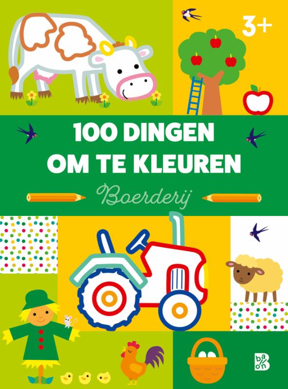 Omslag van 100 dingen om te kleuren: boerderij