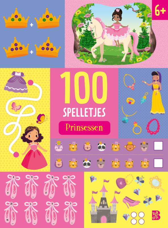 Omslag van 100 spelletjes: Prinsessen 6+