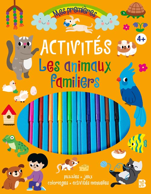 Omslag van Bloc d'activités avec feutres: Les animaux familiers (iSeek)
