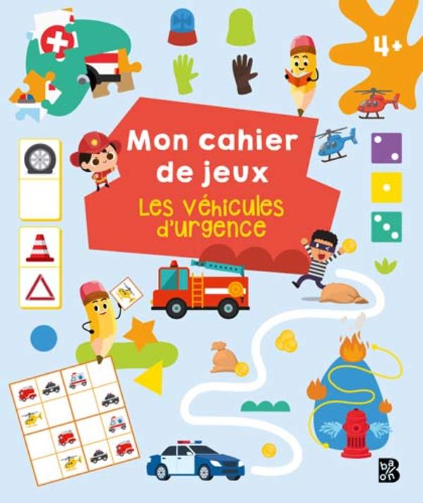 Omslag van Mon cahier de jeux: Les véhicules d'urgence