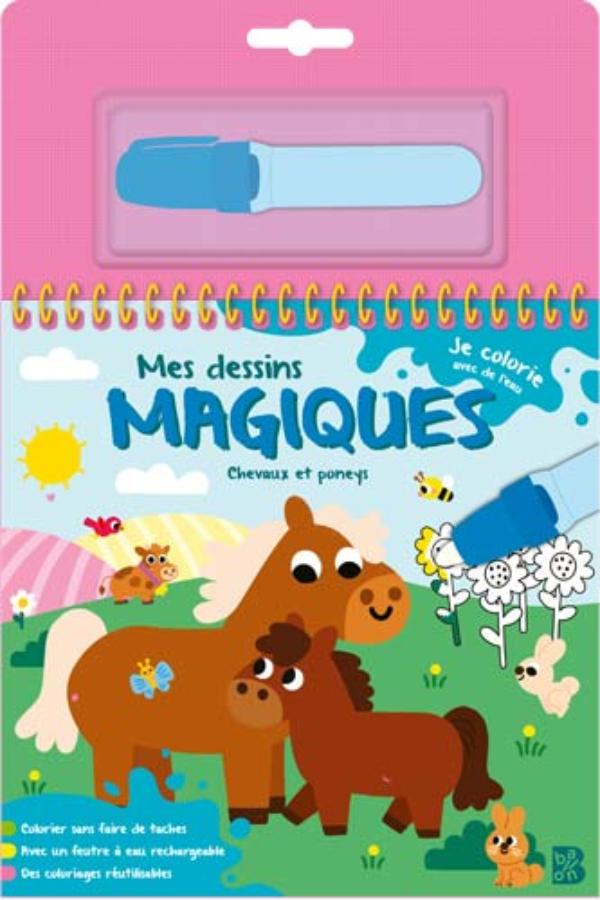 Omslag van Je colorie avec de l'eau 2026 : Chevaux et poneys