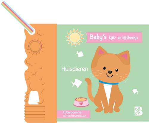 Omslag van Baby's kijk- en bijtboekje: Huisdieren