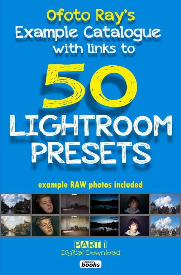 Omslag van Ofoto Ray's Example Catalogue with links to 50 Lightroom Presets
