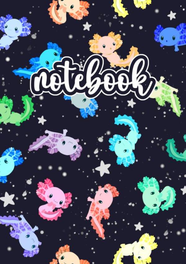 Omslag van Axolotl Notebook Schwarz/Bunt