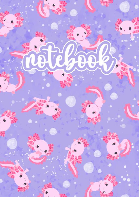 Omslag van Axolotl Notebook Rosa/Lila