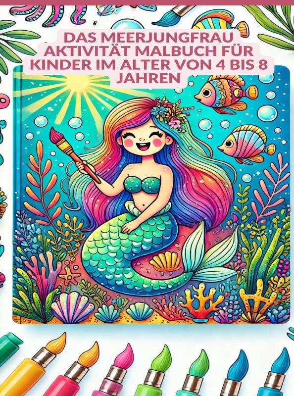 Omslag van Das Meerjungfrau Aktivität MALBUCH für Kinder im Alter von 4 bis 8 Jahren