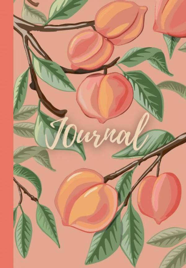 Omslag van Notebook | Journal with digitally handmade Illustrated Hardcover | Peach
