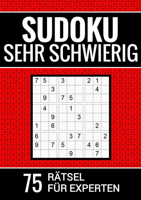 Omslag van Sudoku sehr schwierig - 75 Rätsel für Experten