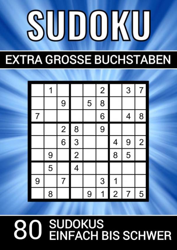 Omslag van Sudoku extra grosse Buchstaben - 80 Sudokus einfach bis schwer