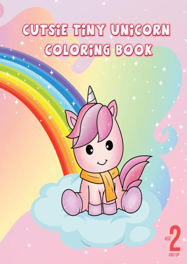Omslag van Cutsie tiny unicorn coloring book