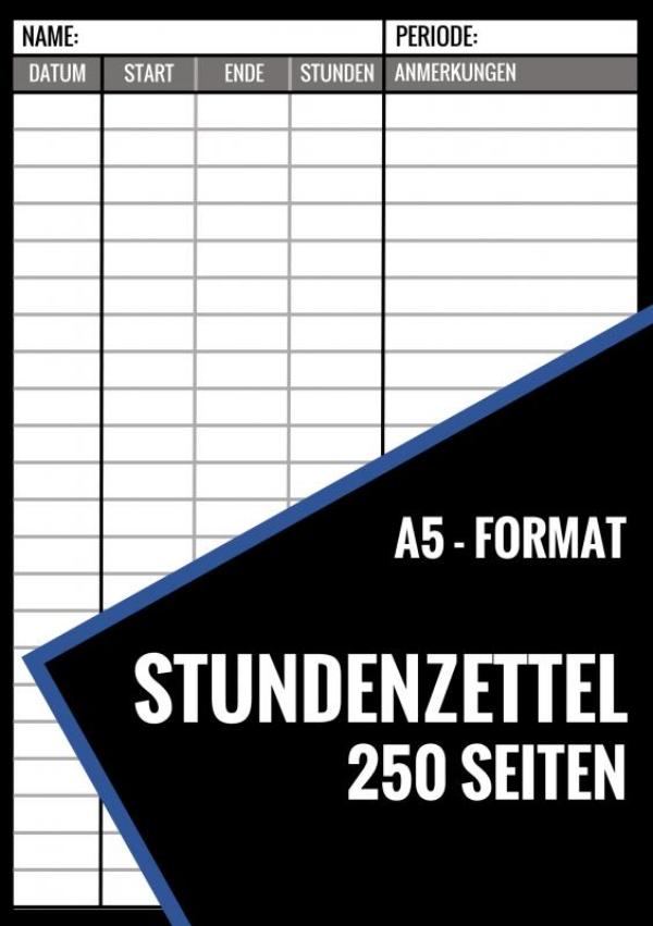 Omslag van Stundenzettel - 250 Seiten - Format A5