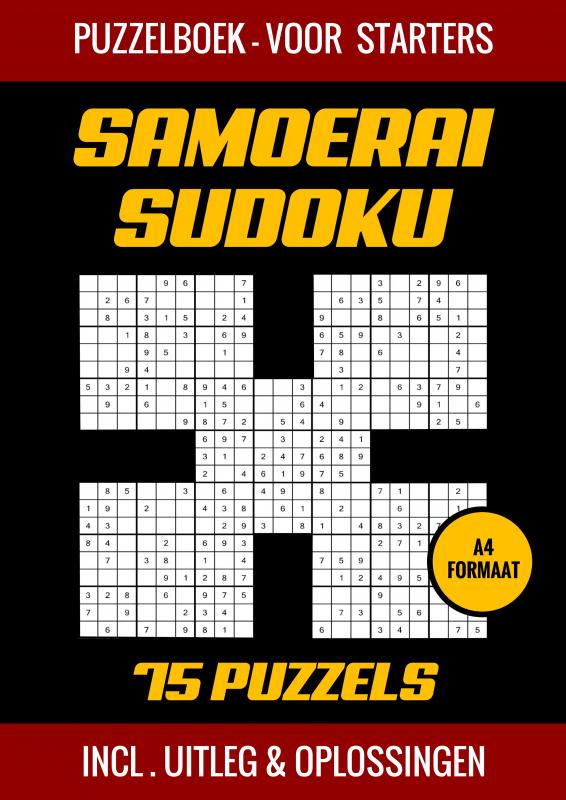 Omslag van Samoerai Sudoku - Puzzelboek voor Starters - 75 Puzzels