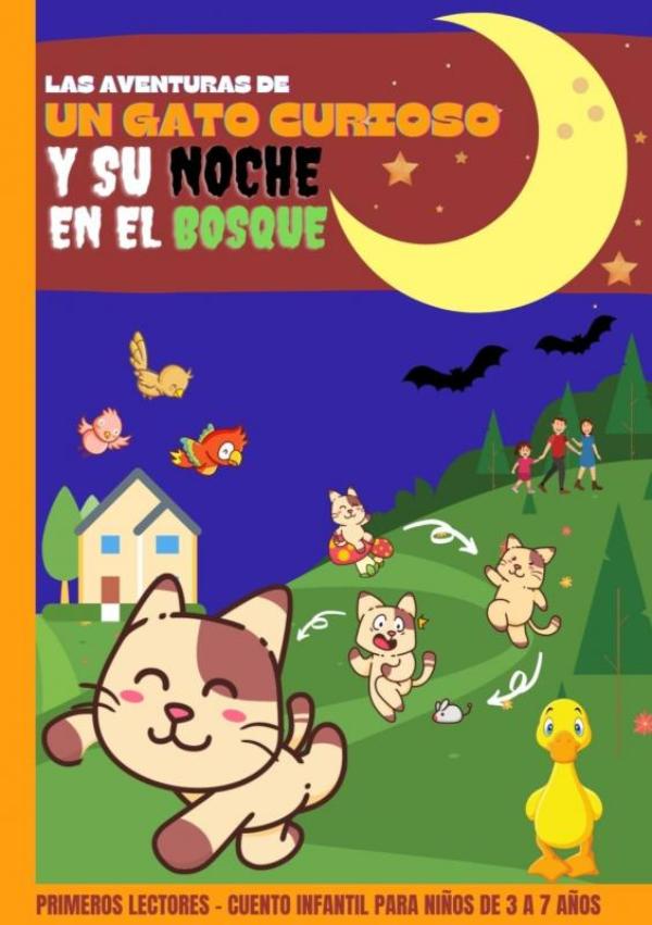 Omslag van Las aventuras de un gato curioso y su noche en el bosque
