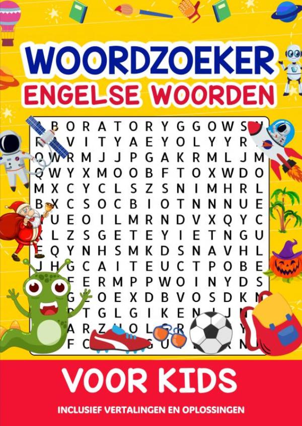 Omslag van Woordzoeker voor Kinderen - Engelse Woorden, Inclusief Vertaling