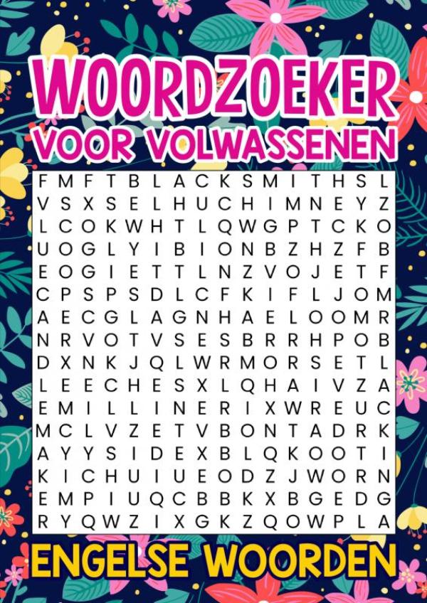 Omslag van Woordzoeker voor Volwassenen - Engelse Woorden, Inclusief Vertalingen