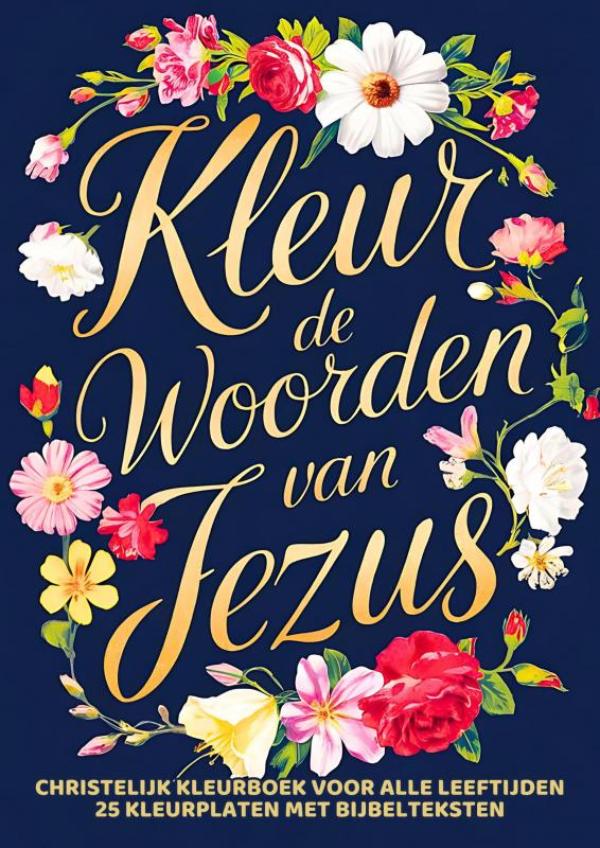 Omslag van Christelijk Kleurboek voor Volwassenen, Tieners en Kids - Kleur de Woorden van Jezus