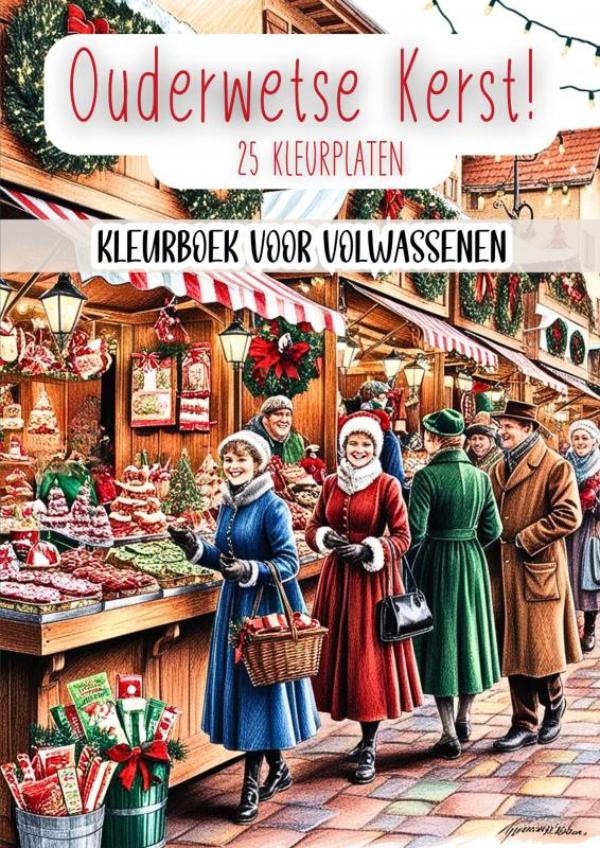 Omslag van Kleurboek voor Volwassenen - Ouderwetse Kerst!